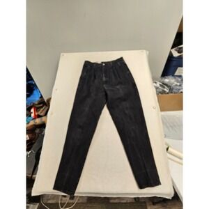 Bill Blass Vintage Black Pleated High Rise Tapered Leg‎ Jeans Womens sz 16 32x30